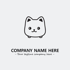 Cat character illustration black and white for logo company vector image
