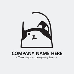 Cat character illustration black and white for logo company vector image
