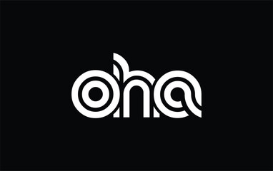 Obraz premium OHA Creative Unique Modern Letter Logo Design. Stylized logo featuring a unique letter design, presenting abstract minimalist aesthetics and modern appeal.