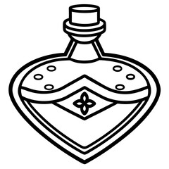 Romantic Potion Bottle Minimalist Line Art
