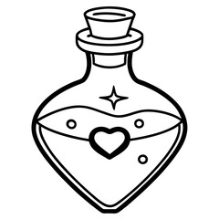 Romantic Potion Bottle Minimalist Line Art
