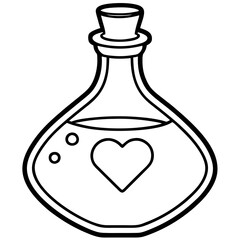 Romantic Potion Bottle Minimalist Line Art