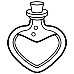 Romantic Potion Bottle Minimalist Line Art