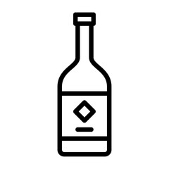 bottle outline icon. bottle black line illustration.