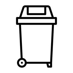 trash bin outline icon. bin black line illustration.