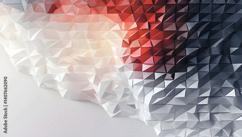 Poster geometric abstraction: a mesmerizing display of color and form, showcasing an intricate geometric pa