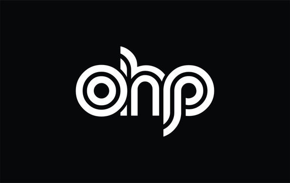 OHP Creative Unique Modern Letter Logo Design. Stylized logo featuring a unique letter design, presenting abstract minimalist aesthetics and modern appeal.
