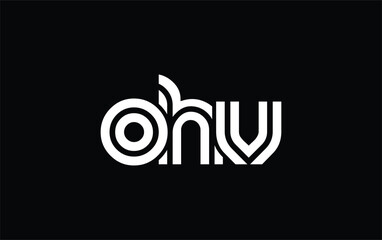 Obraz premium OHV Creative Unique Modern Letter Logo Design. Stylized logo featuring a unique letter design, presenting abstract minimalist aesthetics and modern appeal.
