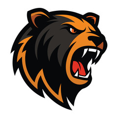 bear head mascot logo vector art illustration