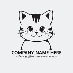 Fototapeta premium Cat character illustration black and white for logo company vector image 