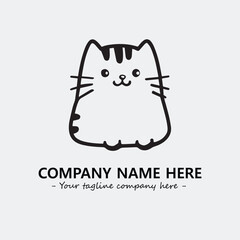 Cat character illustration black and white for logo company vector image
