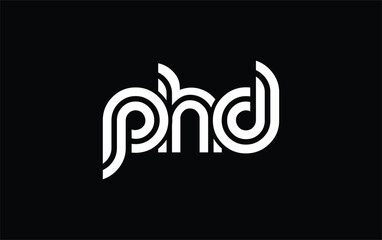 Obraz premium PHD Creative Unique Modern Letter Logo Design. Stylized logo featuring a unique letter design, presenting abstract minimalist aesthetics and modern appeal.