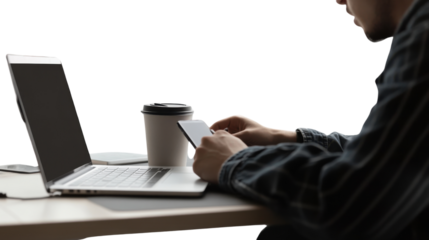 man working on laptop computer