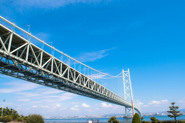 道の駅あわじから見る明石海峡大橋