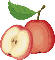 red apple, isolated on a white background, apple Illustration, design art, logo