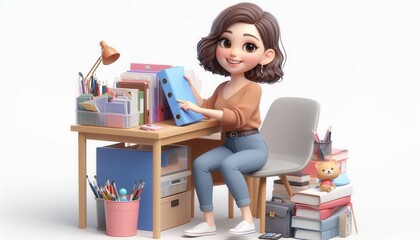 Creative workspace setup for a young professional home office illustration cozy engaging
