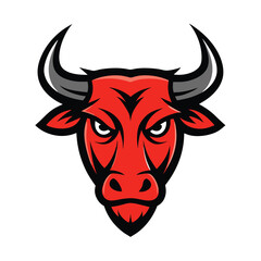 bull head mascot logo vector art illustration