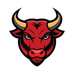 bull head mascot logo vector art illustration