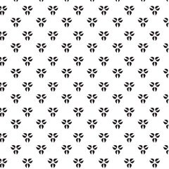 Black and white vector seamless pattern with small diamonds , star shapes ,rhombuses .Abstract black and white geometric texture .Simple minimal wide repeat background .