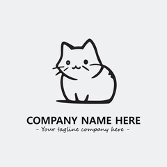 Cat character illustration black and white for logo company vector image
