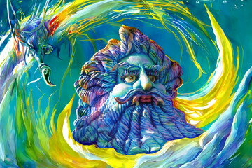Spirito Marino Fantastico tra Volute Cromatiche