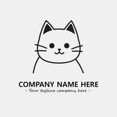 Cat character illustration black and white for logo company vector image
