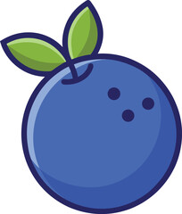 blueberry vector illustration on transparent background