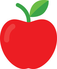 Red apple Vector illustration icon on a transparent Background