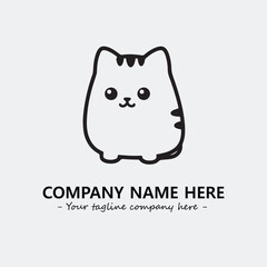 Cat character illustration black and white for logo company vector image
