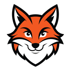 fox head mascot logo vector art illustration