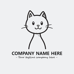 Cat character illustration black and white for logo company vector image
