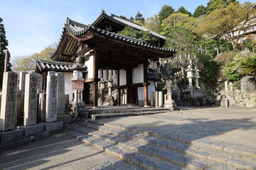  A scene of the gate to Nigatsu-do Hall in the precincts of Todai-ji Temple in Nara City in Nara Pref.