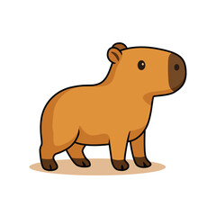 Charming Capybara Cartoon Illustration.eps