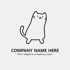 Cat character illustration black and white for logo company vector image
