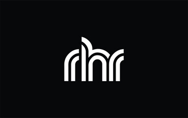RHR Creative Unique Modern Letter Logo Design. Stylized logo featuring a unique letter design, presenting abstract minimalist aesthetics and modern appeal.