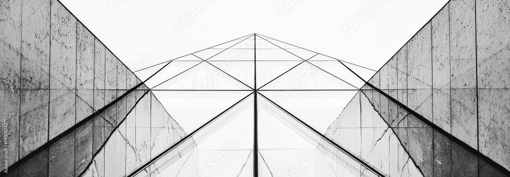 Poster a striking visual representation of architectural forms in black and white.