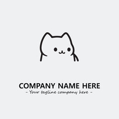 Obraz premium Cat character illustration black and white for logo company vector image 