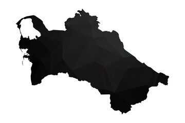 Abstract Polygon - Low Poly Color Black Turkmenistan map. Vector Illustration eps10.