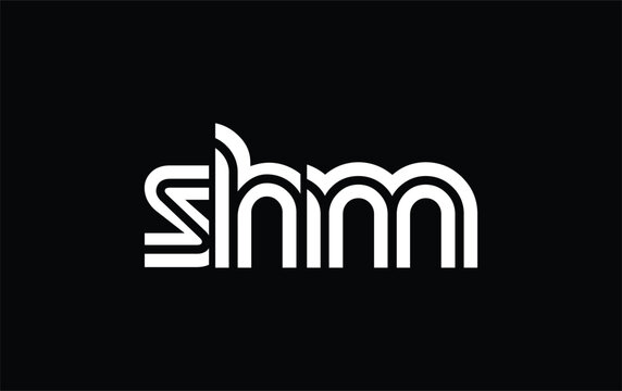 SHM Creative Unique Modern Letter Logo Design. Stylized logo featuring a unique letter design, presenting abstract minimalist aesthetics and modern appeal.