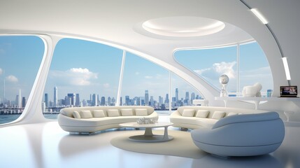Fototapeta premium smooth white room futuristic
