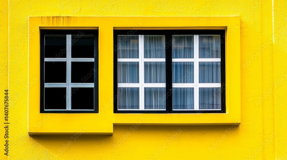 Poster yellow window patterns can enhance the aesthetic appeal of architecture.