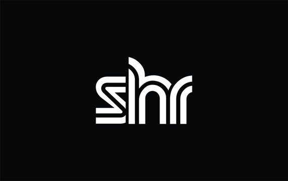 SHR Creative Unique Modern Letter Logo Design. Stylized logo featuring a unique letter design, presenting abstract minimalist aesthetics and modern appeal.
