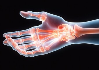 Painful Palm and Wrist - Arthritis and Injury Care in Human Hand Illustration