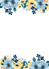 Watercolor flowers background vector for design.