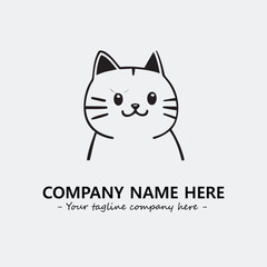 Obraz premium Cat character illustration black and white for logo company vector image 