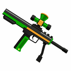 High Velocity Paintball Rifle with Extended Tank Design