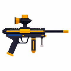 High Velocity Paintball Rifle with Extended Tank Design