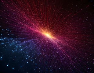 Fototapeta premium Modern Technology Particle Abstract Background Wallpaper. firework on a black background. 