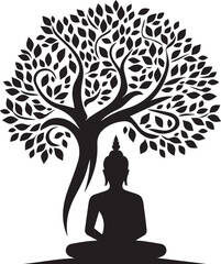 Buddha Silhouette Vector Illustration