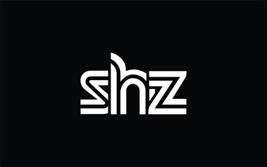 SHZ Creative Unique Modern Letter Logo Design. Stylized logo featuring a unique letter design, presenting abstract minimalist aesthetics and modern appeal.